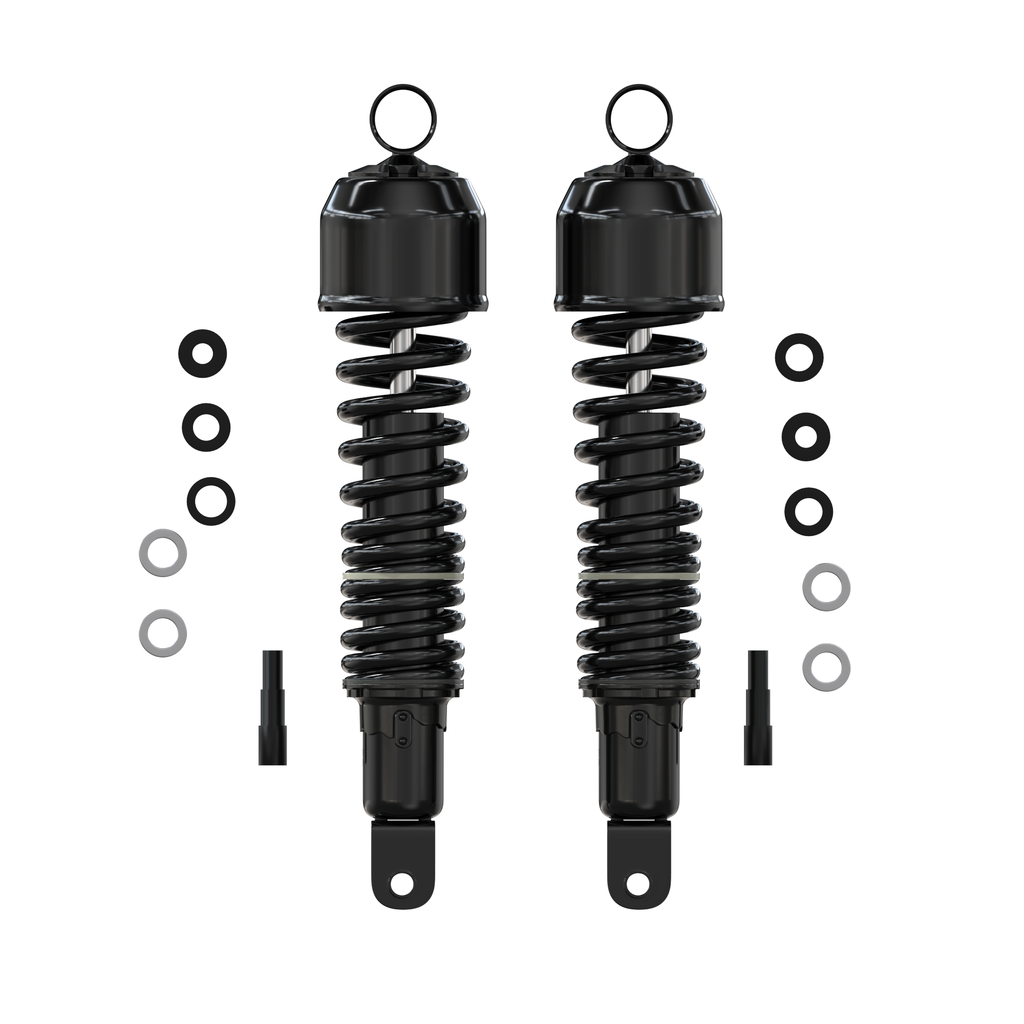 Universal All Black Shock Absorber Set - 335mm Eye to Clevis