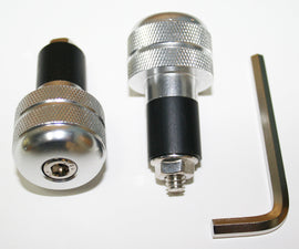 Universal Knurled Handlebar End Plug Set - Silver - 7/8