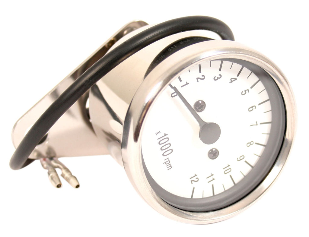Universal 4:1 Mini Tachometer - White Face