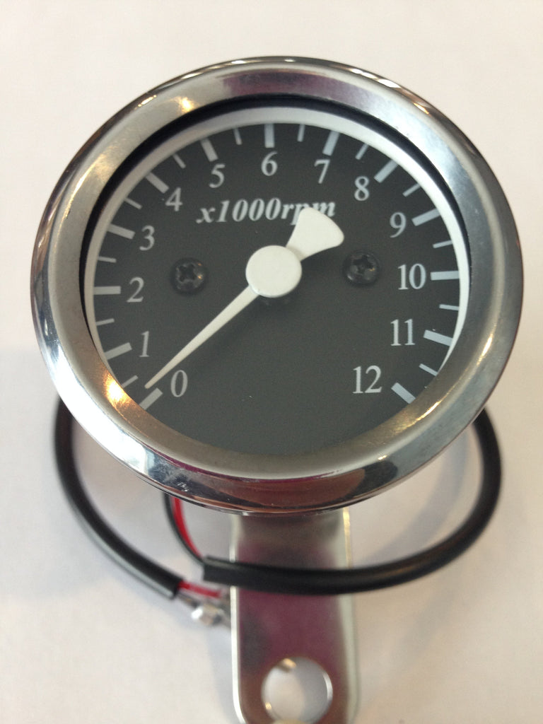 Universal 4:1 Mini Tachometer - Black Face