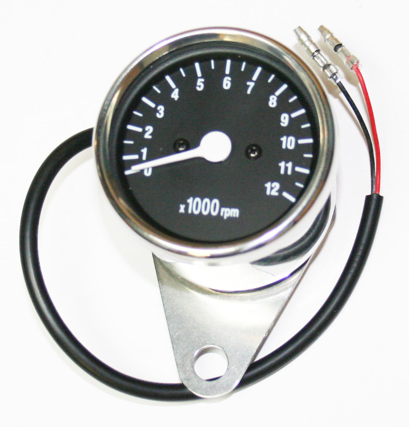 Universal 7:1 Mini Tachometer - Black Face