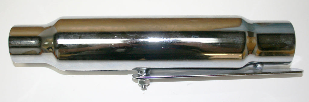 Universal Chrome Shorty Muffler w Removeable Baffle - 12" Long