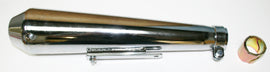 Universal Chrome Reverse Cone Shorty Muffler w Removeable Baffle - 17