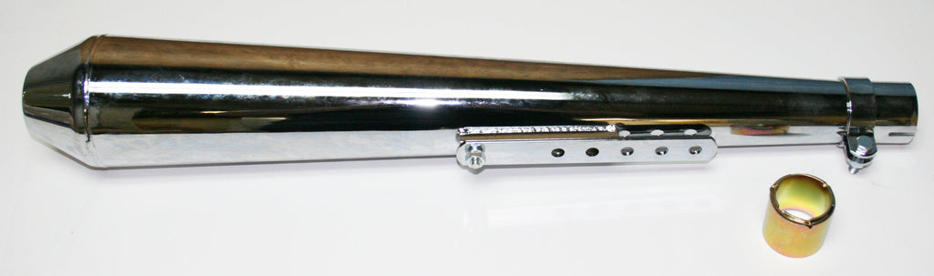 Universal Chrome Megaphone Style Muffler - 26" Long