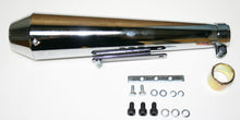 Load image into Gallery viewer, Universal Chrome Shortly Reverse Cone Megaphone Muffler - 17 1/2" Long