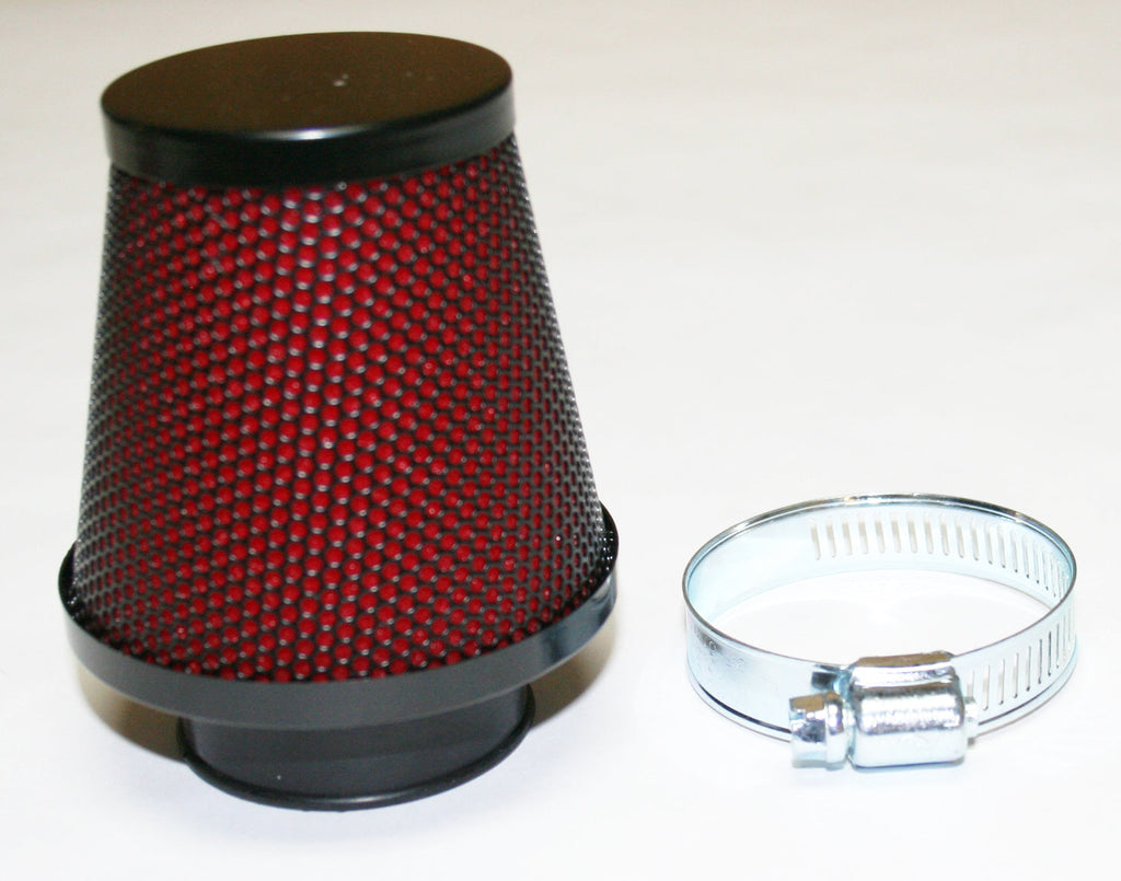 Honda CB750 CB550 CB500 CB400 39mm Round POD Air Filter - Black/Red (15-0020-A)