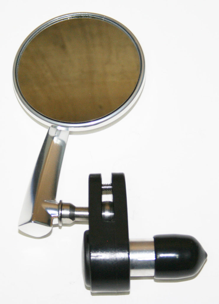 Universal Bar End 3" Mirror - Polished Aluminum - Left Side