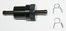 Load image into Gallery viewer, Universal CNC Machined Black Anodized 1/4" Fuel Filter w Clips