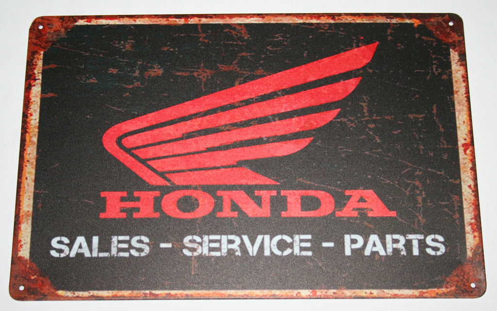 Universal Honda Logo (Black Background) - Tin Sign