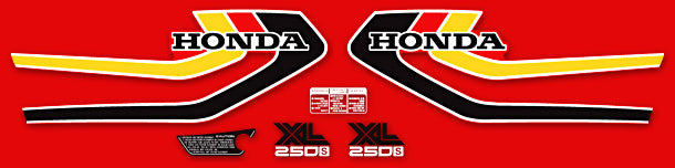 1979 Honda XL250S Complete Decal Set