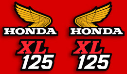1975 Honda XL125 Gas Tank & Side Cover Decal Set