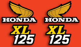 1976 Honda XL125 Gas Tank & Side Cover Decal Set