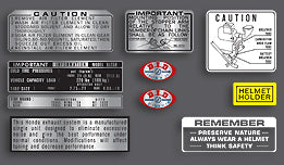 1972-73 Honda XL250 Warning & Service Label Decal Set
