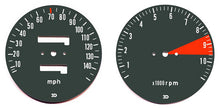 Load image into Gallery viewer, 1975 Honda CB750F Speedo &amp; Tachometer Face Plate Set - MPH