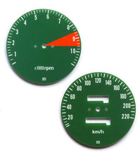 Load image into Gallery viewer, 1976 Honda CB750F Speedo &amp; Tachometer Face Plate Set - KM/H