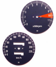 Load image into Gallery viewer, 1977 Honda CB750F Speedo &amp; Tachometer Face Plate Set - KM/H