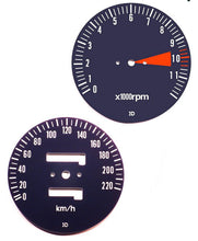 Load image into Gallery viewer, 1978 Honda CB750F Speedo &amp; Tachometer Face Plate Set - KM/H