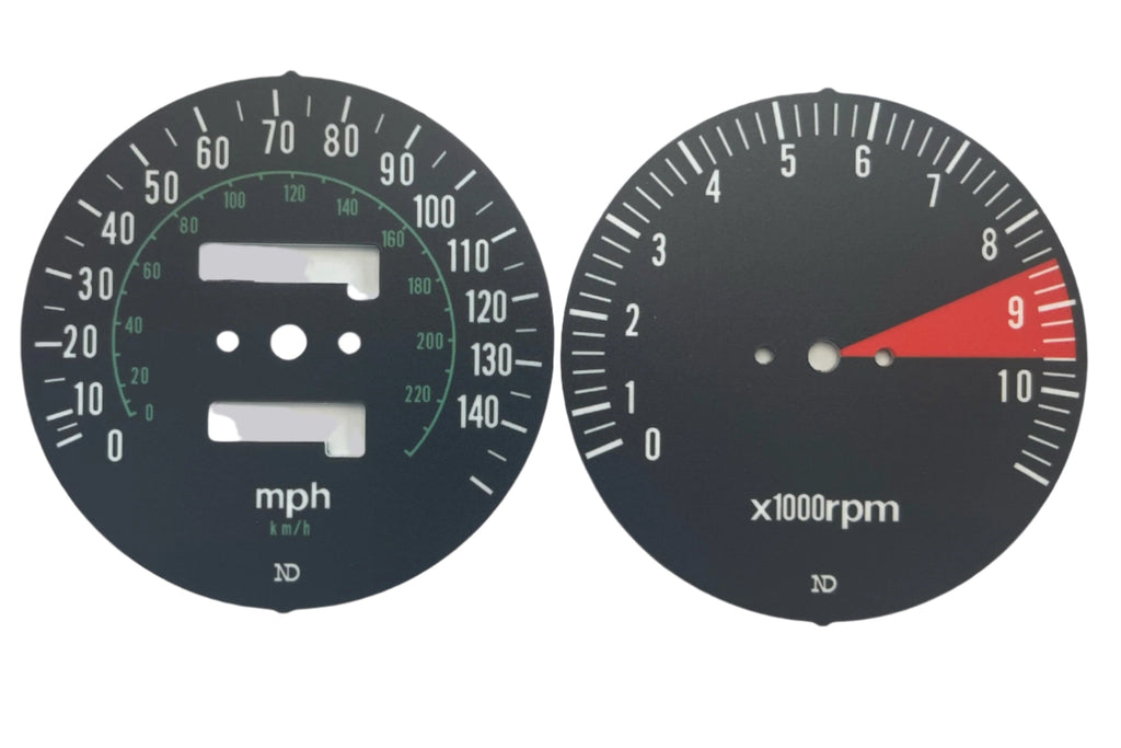 1978 Honda CB750F Speedo & Tachometer Face Plate Set - MPH