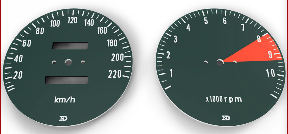 1972 Honda CB750K Speedo & Tachometer Face Plate Set - KM/H