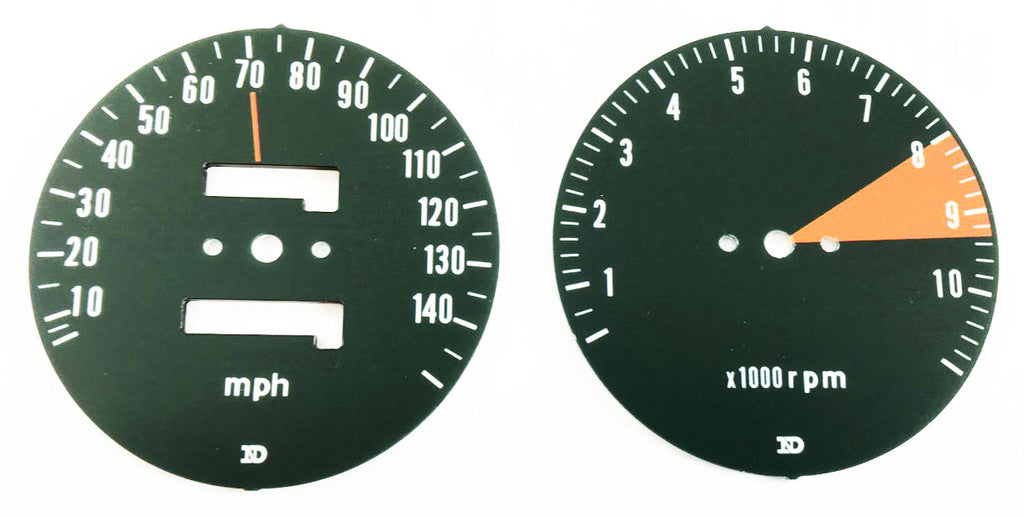 1974 Honda CB750K Speedo & Tachometer Face Plate Set - MPH
