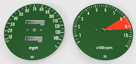 1976 Honda CB750K Speedo & Tachometer Face Plate Set - MPH