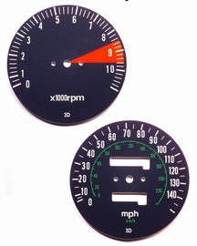 1977 Honda CB750K Speedo & Tachometer Face Plate Set - MPH