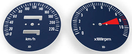 1978 Honda CB750K Speedo & Tachometer Face Plate Set - KM/H