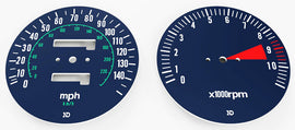 1978 Honda CB750K Speedo & Tachometer Face Plate Set - MPH
