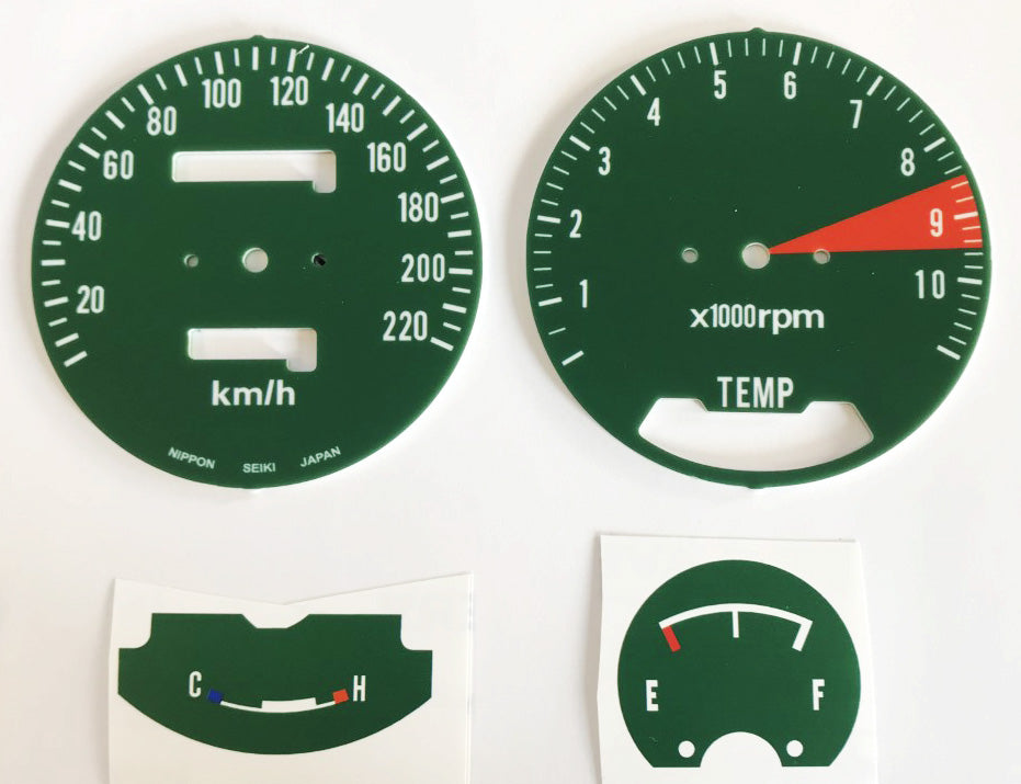 1975 Honda GL1000 K0 Speedometer & Tachometer Face Plate Set - KM/H