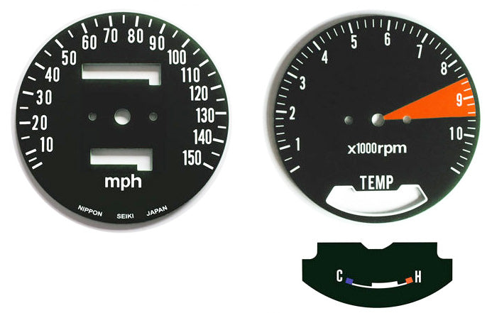 1976 Honda GL1000LTD GL1000 LTD Speedometer & Tachometer Face Plate Set - MPH