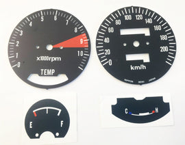 1977 Honda GL1000 K2 Speedometer & Tachometer Face Plate Set - KM/H
