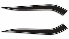 1969-72 Honda CB450K Gas Tank Stripe Decals - Black Stripes