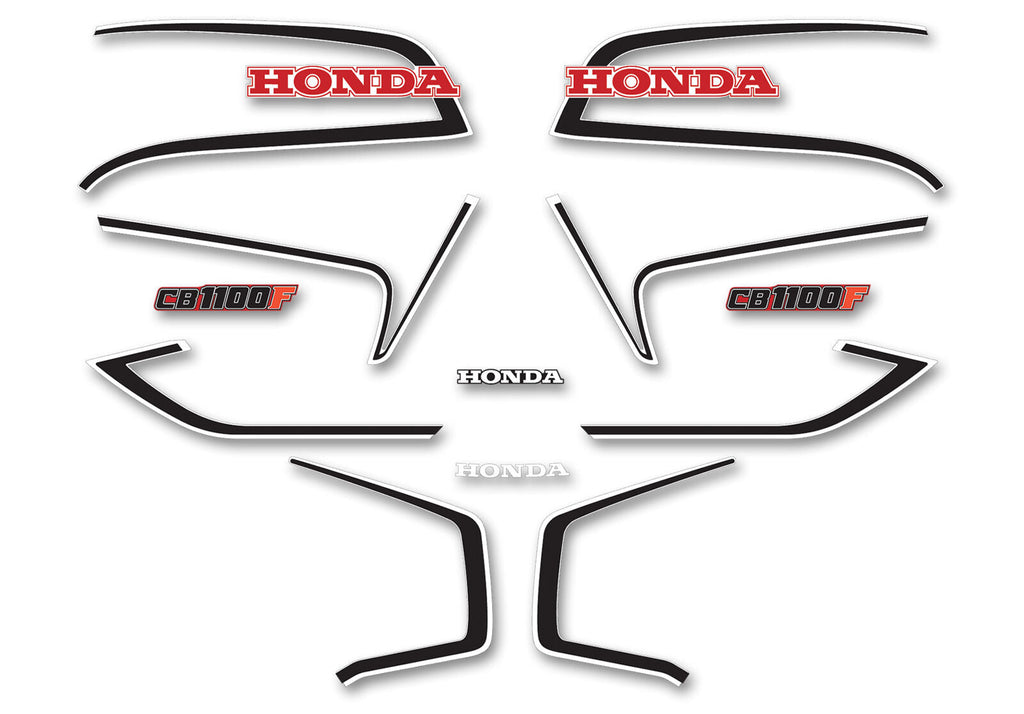 1983 Honda CB1100F Complete Decal Set - Red & White USA Model