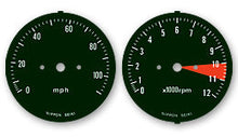 Load image into Gallery viewer, 1973 Honda CB350F Speedo &amp; Tach Face Decal Set - MPH
