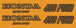 1977 Honda CB400F Tank & Side Logo Decals - Parakeet Yellow