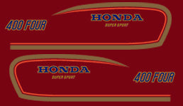 1977 Honda CB400F Complete Decal Set - Candy Antares Red