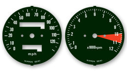 1976 Honda CB400F Speedo & Tach Face Decal Set - MPH