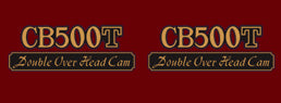 1975-76 Honda CB500T Side Cover Decal Set - Glory Brown Metallic / Candy Antares Red