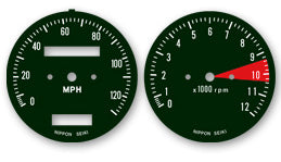 1976 Honda CB400F Speedo & Tach Face Decal Set - MPH