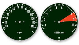 1975 Honda CB750K Speedo & Tach Face Decal Set - MPH