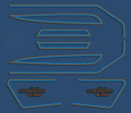 1977 Honda GL1000 GL1000K 1977 Complete Decal Set - Candy Sirus Blue Model