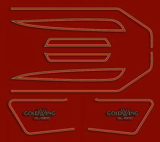 1977 Honda CB750K GL1000K 1977 Complete Decal Set - Candy Antares Red Model
