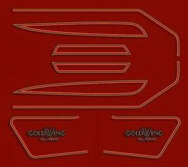 1977 Honda CB750K GL1000K 1977 Complete Decal Set - Candy Antares Red Model