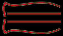 1977-78 Honda CB550K Gas Tank Stripe Decals - Gold/Red Type