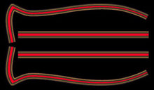 Load image into Gallery viewer, 1977-78 Honda CB550K Gas Tank Stripe Decals - Gold/Red Type