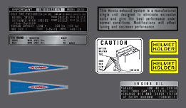 1969-70 Honda CB750K - Warning and Service Label Set