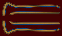 Load image into Gallery viewer, 1978 Honda CB750K Gas Tank Stripe Decals - Gold/Blue Stripes