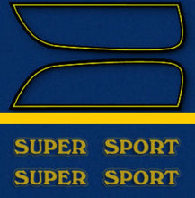 Load image into Gallery viewer, 1975 Honda CB750F Gas Tank Decal Set - Candy Sapphire Blue Model