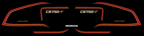1980 Honda CB750F Decal Set - Black Model