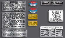 Load image into Gallery viewer, 1976 Honda CB400F - Light Ruby Red Model - Warning and Service Label Set